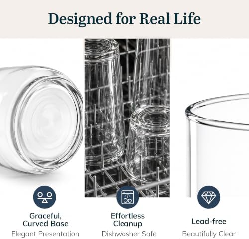 Libbey Ascent Tumbler & Rocks Drinking Glasses Set of 16, Clear Glass