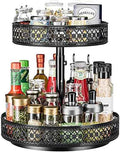 2 Tier Lazy Susan Organizer - Adjustable Rotating Spice Rack 12 inch