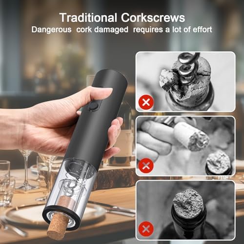 Electric Wine Opener,Rechargeable Automatic Wine Corkscrew with Foil