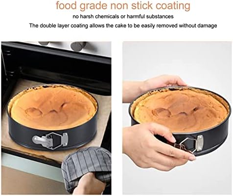 Topyond 3Pcs Cake Pan Set Non Stick Round Springform Baking Tools
