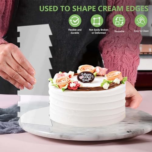 SenseYo 7-Piece Acrylic Cake Scraper, 9.5 Inch
