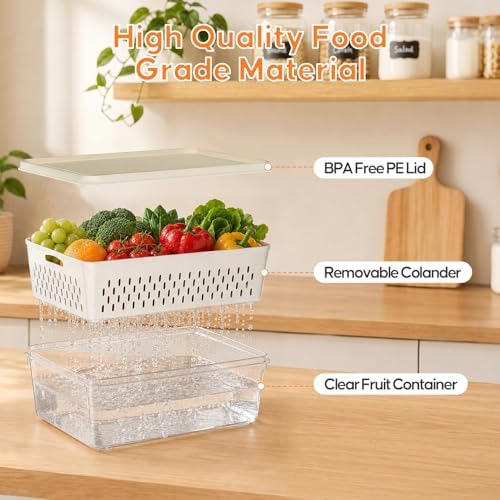 4 Pack Fruit Storage Containers for Fridge