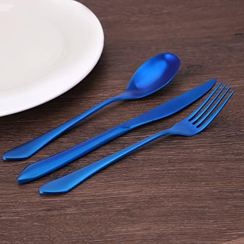 Matte Blue Silverware Set, 20-Piece Stainless Steel Flatware Set