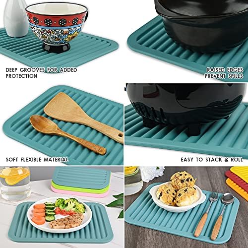 Silicone Trivets Mats for Hot Dishes and Hot Pots & Pans, Hot Pads for