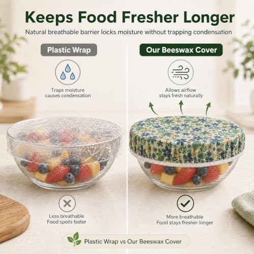 Reusable Beeswax Bowl Covers, Set of 3