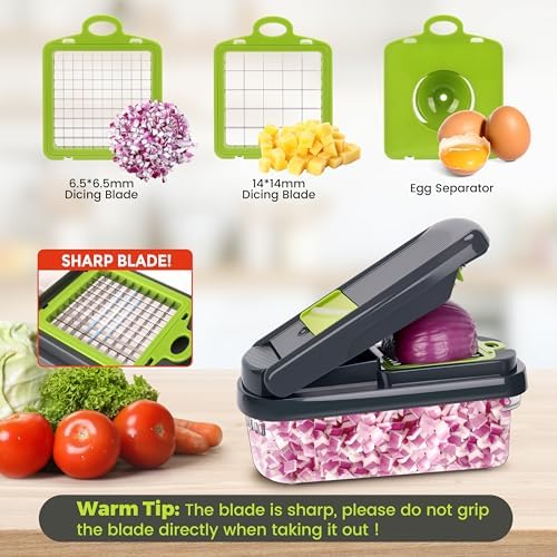 Yusshn Vegetable Chopper, 12-in-1 Food Veggie Chopper Cutter with Container