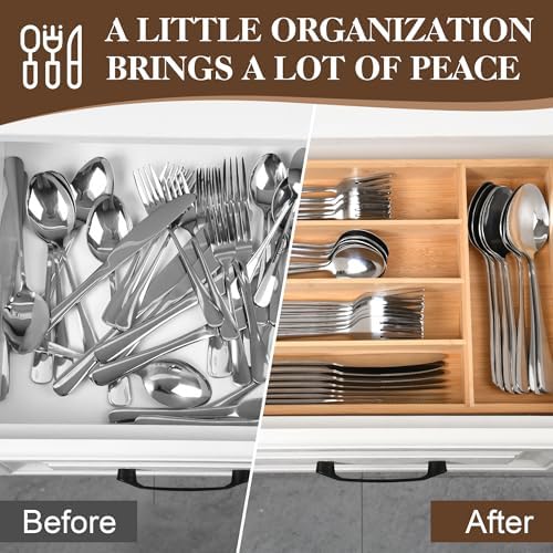 40 Piece Silverware Set with Drawer Organizer for 8