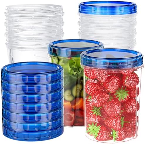 10 Pack-32 OZ Freezer Storage Containers, Small Plastic Food Storage