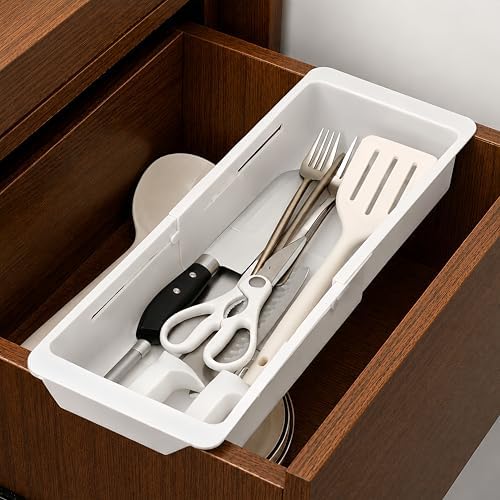 3-Pack Expandable Drawer Organizer for Deep Drawers, Adjustable 17–27