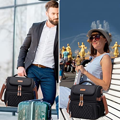 Artelaris Lunch Bag for Women, Large Double Deck Lunch Box Tote for