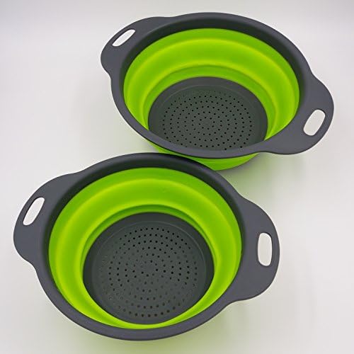 2 Collapsible Colander Mixing Bowl Strainer and Colander Set Silicone