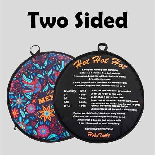 Zippered Tortilla Warmer Pouch - Fit 10’’ Burrito Size Tortillas