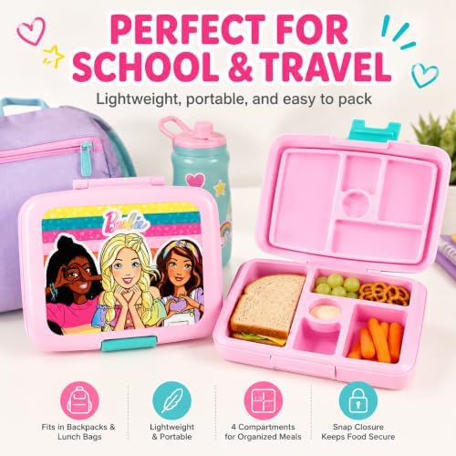 AI ACCESSORY INNOVATIONS Barbie 4 Compartment Bento Lunch Box for