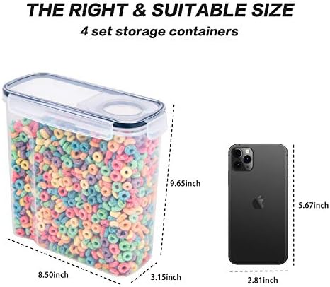 FOOYOO 4-Piece Cereal Container Set, 135.2oz, BPA Free