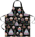 Happy Birthday Aprons for Women Men with Pockets, Cartoon Funny