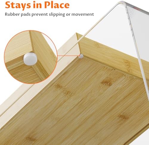 Bamboo Drawer Organizer with 9 Adjustable Compartments, Desk Storage