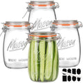 Anwoi 32OZ Wide Mouth Glass Storage Jars with Airtight Hinged Lids