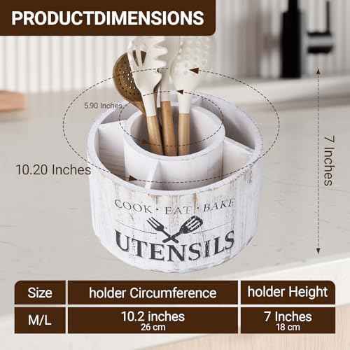 10.2 Inch Extra Large 360° Rotating Utensil Holder