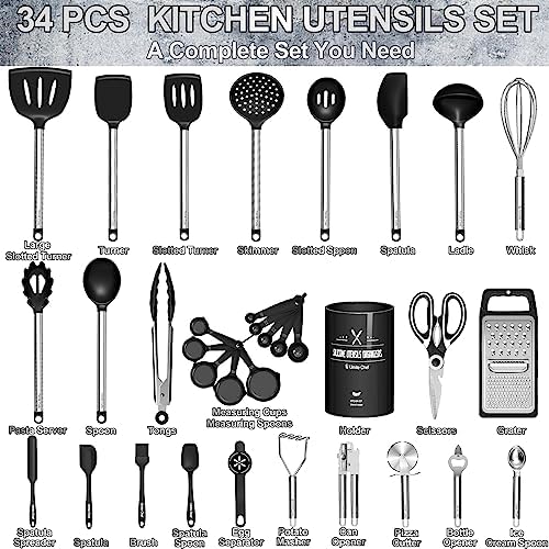 Umite Chef Black Silicone Kitchen Utensil Set