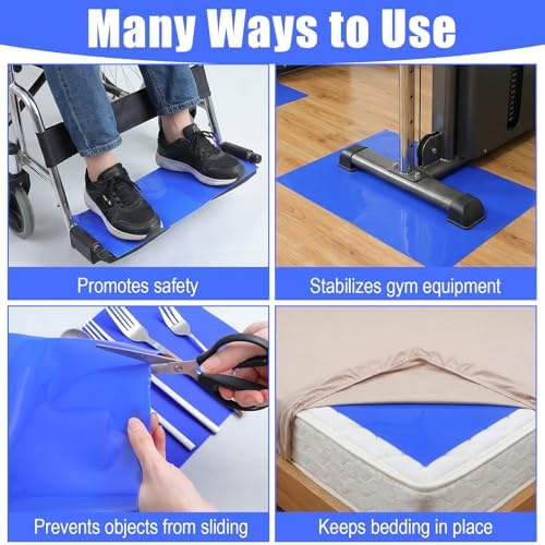 2 Rolls Silicone Grip Mat, 8 Inch x 3.25 ft, Blue