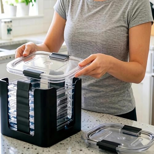 4 Pcs Lids Organizer for Rubbermaid Brilliance Lids