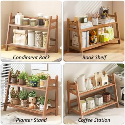 Household 2-Tier Cup Shelf Organizer, Kitchen Counter Shelf for Tea