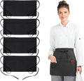 Server Aprons with 3 Pockets – 100% Polyester Waist Apron, 24x12 Inch