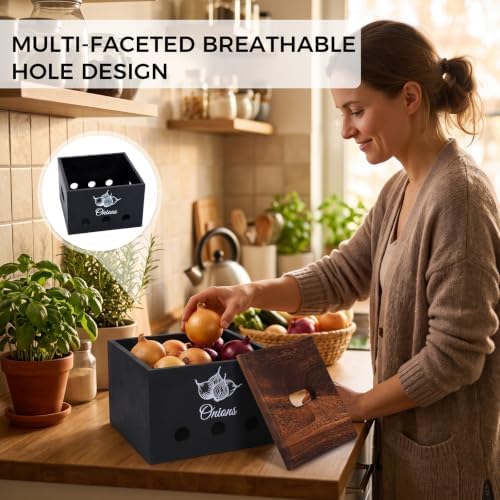 Potato and Onion Storage Bin, 3Pcs Fresh Vegetable Garlic and Onion
