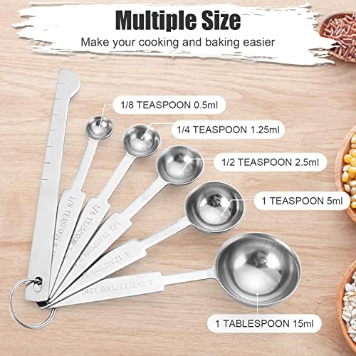 11 PCS Stainless Steel Measuring Cups Spoons Set, 5 Nesting Cups and 5