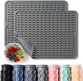 2 Pack Caketime Silicone Dish Drying Mat for Kitchen Counter Heat