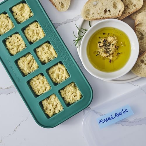 Souper Cubes 2 Tbsp Silicone Freezer Molds with Lids, Kale, 2-Pack