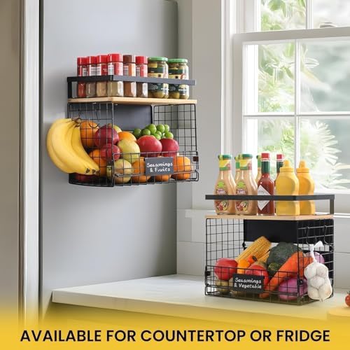 Magnetic Shelf Basket for Fridge, XXL, 1 Set