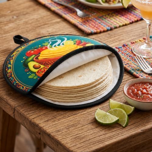 12-Inch Tortilla Warmer Pouch 2-Pack, Green + Purple