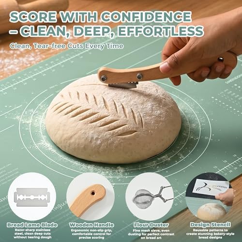 Sourdough Starter Kit, Round & Oval Banneton Baskets, Starter Jar