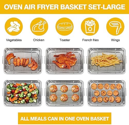 Extra Large Air Fryer Basket for Oven 18 x 12 Inch Stainless Steel