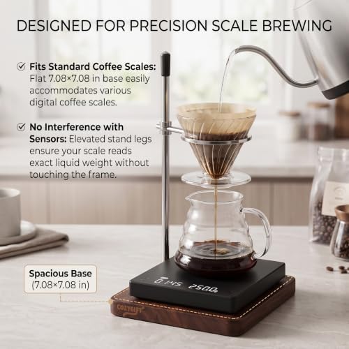 Pour Over Coffee Maker Stand with American Black Walnut Base