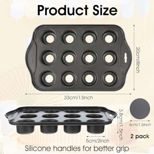 2 Pack Mini Cheesecake Pans Removable Bottom 12 Cavity Mini Cupcake
