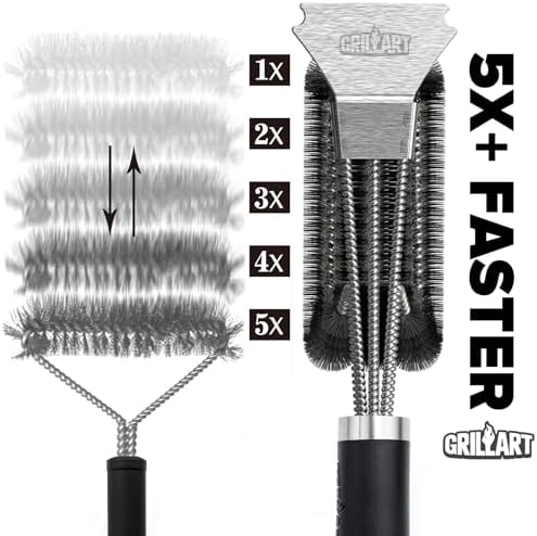GRILLART Grill Brush and Scraper, 18" Stainless Steel