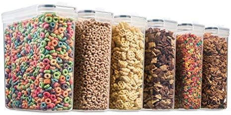 6 Pack Airtight Cereal Food Storage Containers, 135.5 Oz