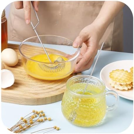 4PCS Stainless Steel Flat Whisk, Spring Coil Wire Egg Beater Whisk for
