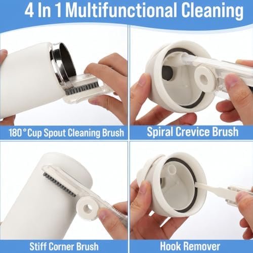 Water Bottle Cleaning Brush Set, 5-in-1 Bottle Brush Kit with Sponge