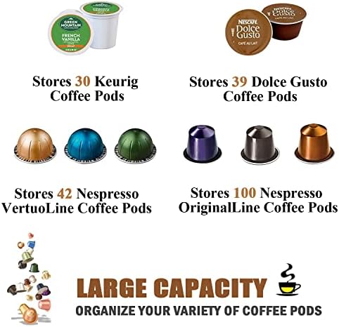 Charmount Coffee Pod Holder, Capacity K Cup Holder and Espresso Pod