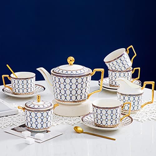 Bone China Cream & Sugar Set, White Gold