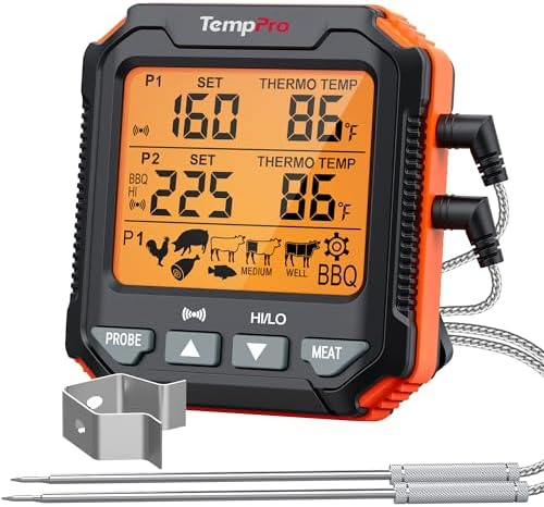 TempPro TempTrack Digital Meat Thermometer with 2 Meat Probes