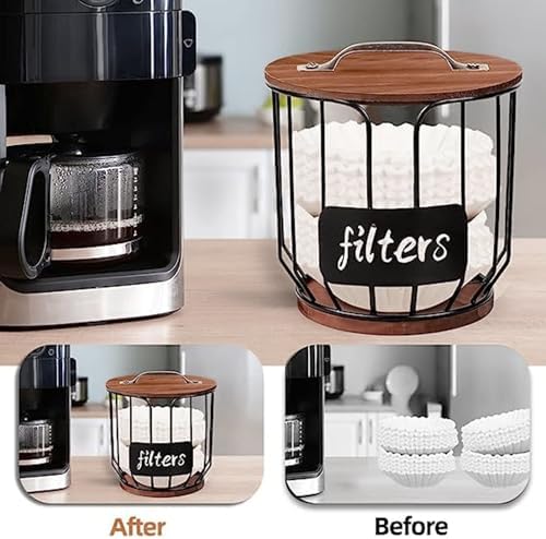 Coffee Filter Holder, Coffee Pod Storage Coffee Filter Dispenser Large