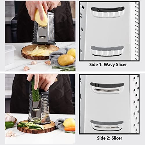 Stainless Steel 6-Sided Box Grater with Container