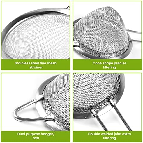 Set of 2 Stainless Steel Mesh Strainers for Kitchen - 5.5 inch Round