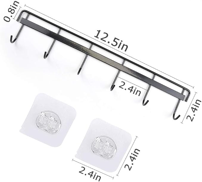 YiZhi Adhesive Wall Hooks Rack Kitchen Rail, Space Saving Utensil Holder No - Image 5