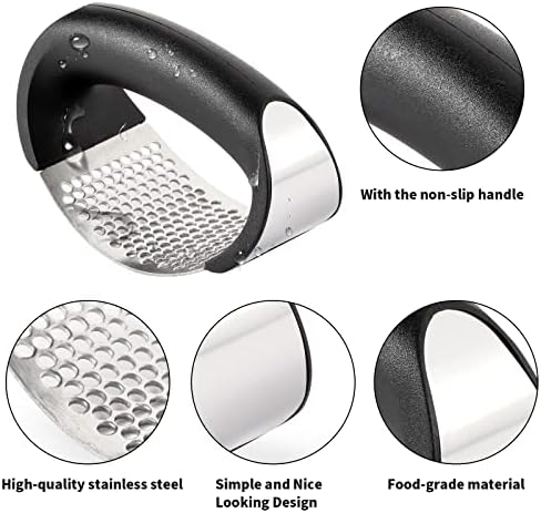 2 Pack Stainless Steel Garlic Press Rockers with Peelers