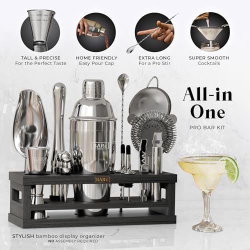 BARE BARREL® Mixology Bartender Kit Bar Set | 16-Piece Cocktail Shaker